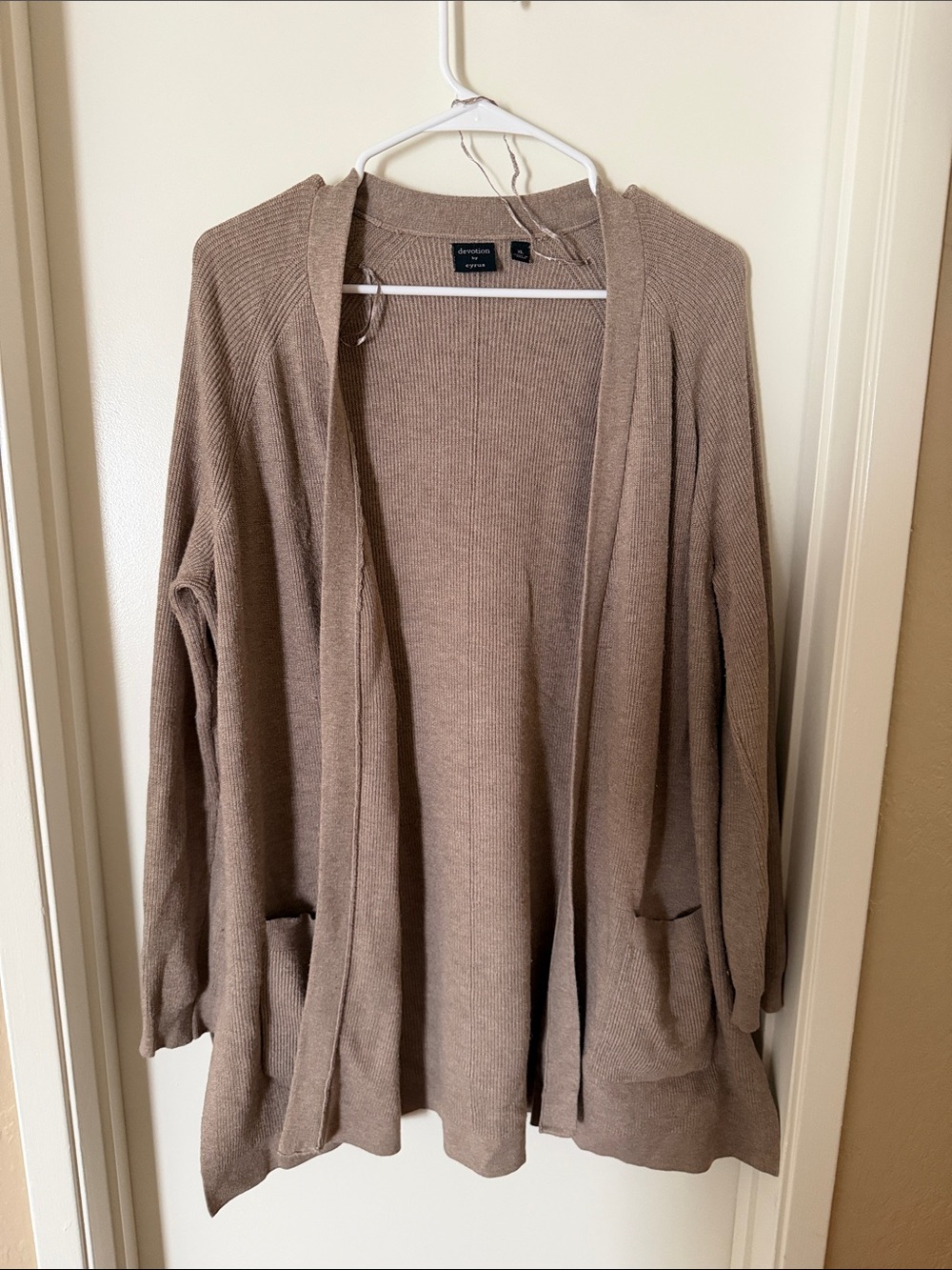 Lightweight Open Front Cardigan - Taupe Brown